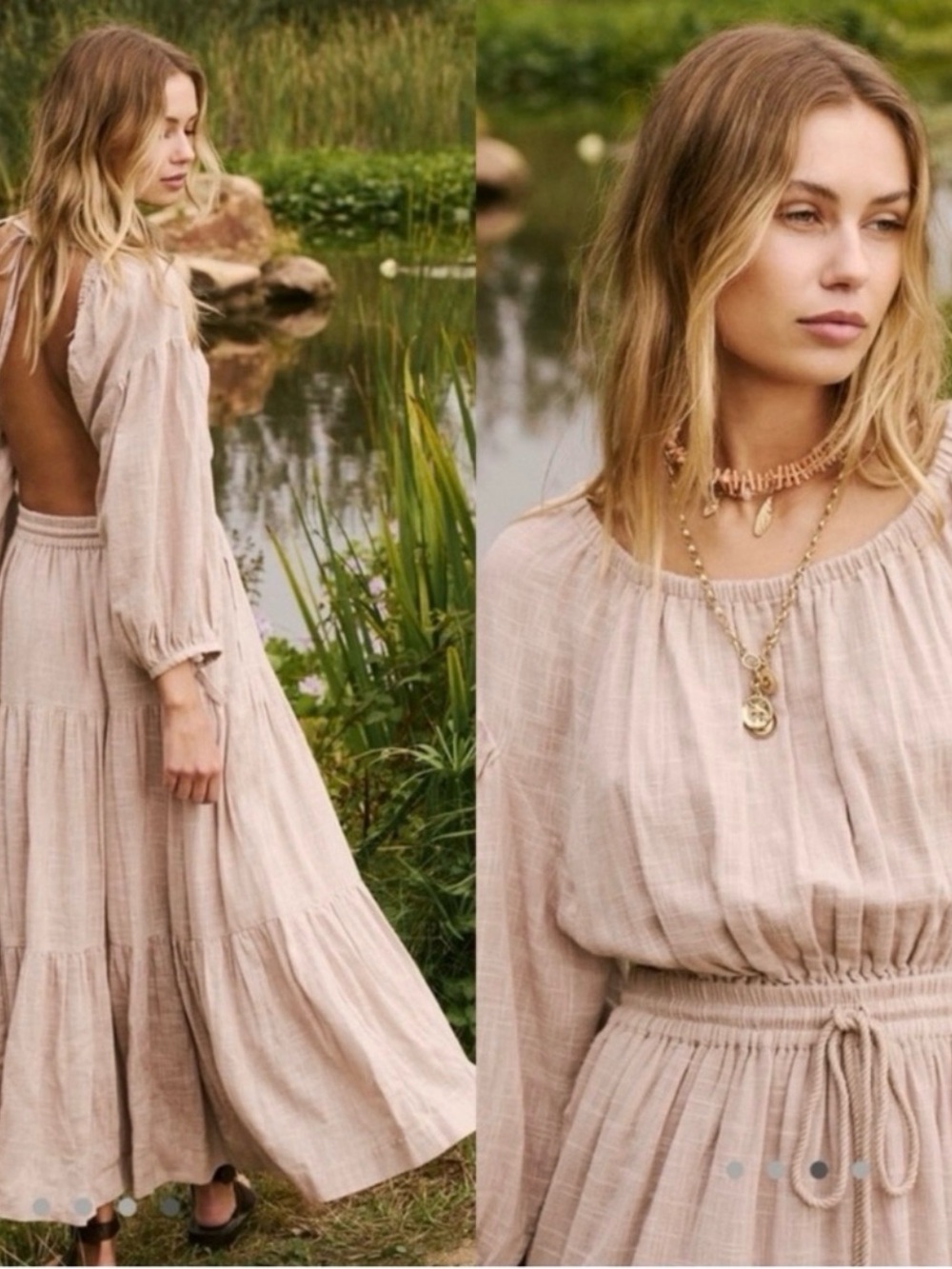 Free People Endless Summer Open Back Tiered Dress
